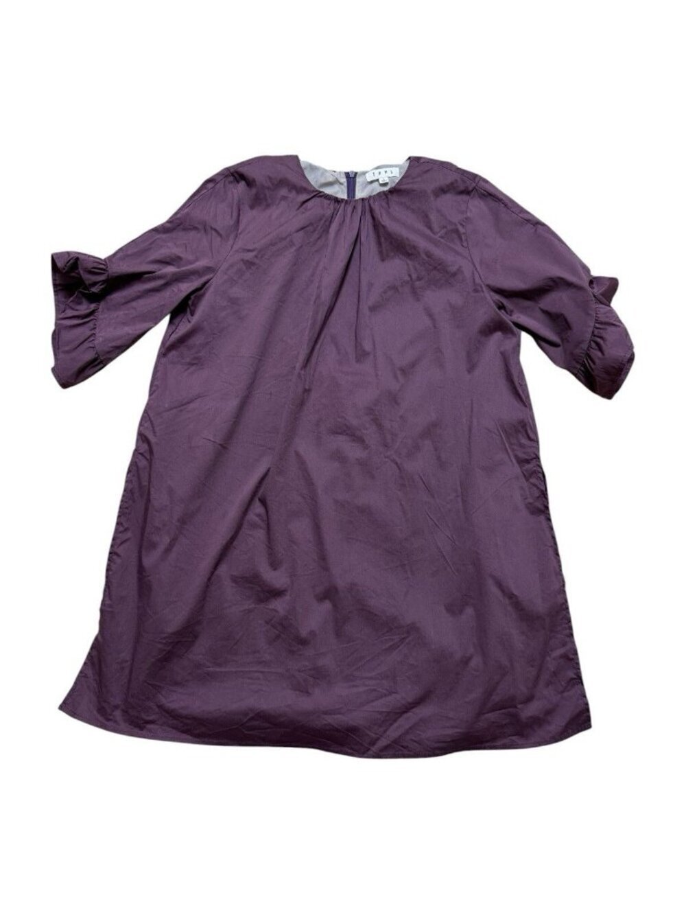THML Purple Romper Dress Ruffle Sleeve Lined Size L
